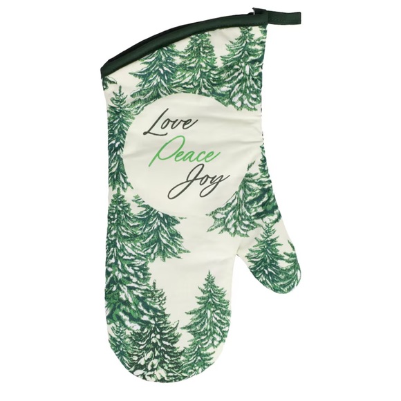 New Christmas House Winter Trees Kitchen Linen Set of 2 - Picture 2 of 3